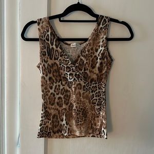 Charlotte Russe Leopard/Cheetah Print Tank Top, Size Small